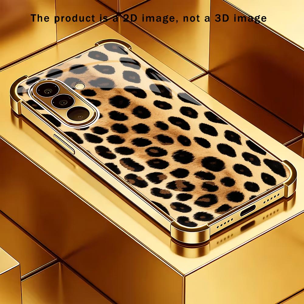 Samsung Galaxy S24 - Gold leopard print pattern electroplated glass